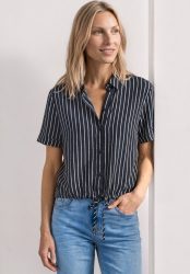 STREET ONE Kurzarmbluse Kurzarm Sommerbluse mit Streifenmuster