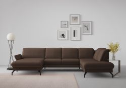 sit&more Wohnlandschaft »Fashion«, wahlweise mit Kopfteilverstellung und Vorziehsitz, motorisch, mit schwarzen Metallfüssen