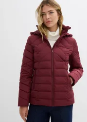 bonprix Leichte Steppjacke mit abnehmbarer Kapuzerot 40Damen
