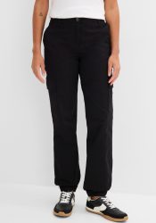 bonprix Cargohose aus Baumwolle mit Elasthan, lockere Passform, mit Bequembund