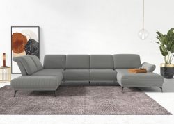 INOSIGN Wohnlandschaft »Coco«, wahlweise mit Sitztiefen, Armteil- und Kopfteilverstellung,im Cord, mit Füssen 15 cm hoch