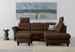 sit&more Ecksofa »Mellum«, inklusive Federkern, wahlweise mit Bettfunktion, Stauraum und Armteilfunktion