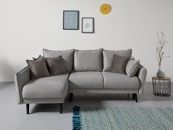 INOSIGN Ecksofa »Asra«, incl. Bettfunktion und Bettkasten, Seitentasche im Armteil, Federkern