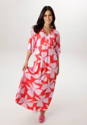 Aniston SELECTED Maxikleid mit weiten, 3/4-langen Ärmeln