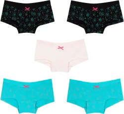 bonprix Panty mit weicher Baumwolle (5er Pack)blau 164Mädchen