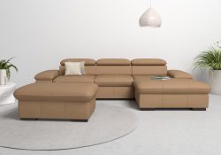 Home affaire Ecksofa »Alberto«, wahlweise mit Bettfunktion, inkl. Kopfteilverstellung, mit Recamiere