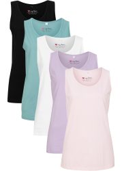 bonprix Longtop Packung, 5 tlg. figurumspielende Passform, po-bedeckend