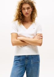 Tommy Hilfiger - T-Shirt, für Damen, Ecru, Größe XS