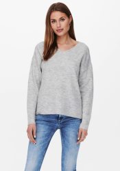 Only - damen pullover mit v-ausschnitt camilla, für Damen, Taubengrau, Größe XL