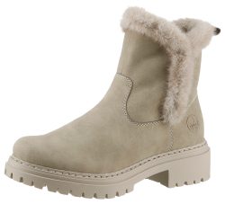 Rieker Winterstiefelette, Winterboots, Profilsohle, Blockabsatz, mit Innen-Reissverschluss