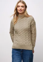 STREET ONE Rollkragenpullover mit Zopfmuster