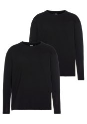Fruit of the Loom Langarmshirt Packung, 2 Stk. aus reiner Baumwolle, 2-er Pack