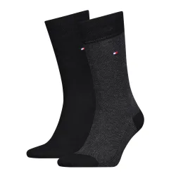 Tommy Hilfiger - Duopack, wadenlange Socken, für Herren, Black, Größe 43-46