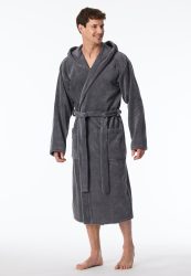Schiesser - Essentials - Bademantel, für Herren, Grau, Größe S