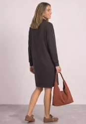 Knielanges Sweatkleid mit Zipperdetail
