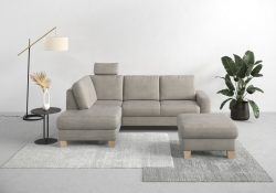 Home affaire Ecksofa »Summer«, mit Ottomane, wahlweise mit Bettfunktion und Bettkasten, Cord-Bezug