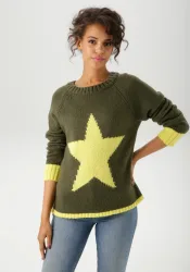 Aniston CASUAL Strickpullover mit grossem Stern im Vorderteil