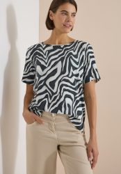 Cecil Shirtbluse Sommerbluse mit Rundhals und Print