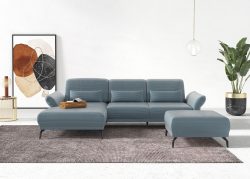 INOSIGN Ecksofa »Coco«, wahlweise mit Sitztiefen, Armteil- und Kopfteilverstellungim Cord, mit Füssen 15 cm hoch