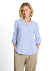 TOM TAILOR Klassische Bluse Sommerbluse im Streifen-Look/mit Turn-Up-Ärmeln