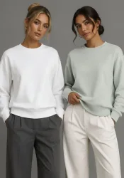 Flashlights Sweatshirt, im Basic-Stil, Langarm, Rundhalsausschnitt, mit Rippbündchen