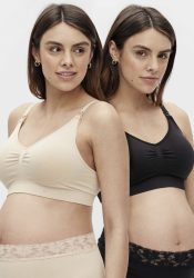 mamalicious Still-BH MLILJA 2er-Pack beige/schwarz