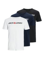 Jack & Jones - T-Shirt  3er Pack Bequem sitzend-JJECORP LOGO TEE CREW NECK 3PK, für Herren, Weiss, Größe M
