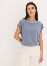 bonprix T-Shirt Oversize-Passform, Kurzarm-Design, mit Satinpasse