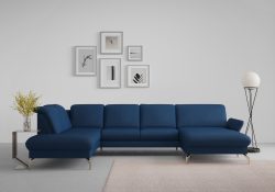 sit&more Wohnlandschaft »Fashion«, wahlweise mit Kopfteilverstellung und Vorziehsitz, motorisch, mit satinierten Nickelfüssen