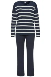 s.Oliver Pyjama Set, 2 tlg. mit garngefärbten Streifen im Oberteil