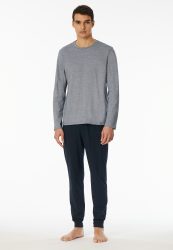 Schiesser -  Pyjama Schlafanzug  - Casual Essentials, für Herren, Dunkelblau, Größe 52