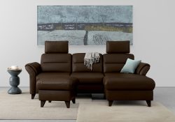 sit&more Ecksofa »Mellum«, inklusive Federkern, wahlweise mit Bettfunktion, Bettkasten und Armteilfunktion