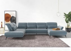 INOSIGN Wohnlandschaft »Coco«, wahlweise mit Sitztiefen, Armteil- und Kopfteilverstellung,im Cord, mit Füssen 15 cm hoch