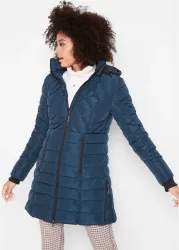 bonprix Long-Steppjacke mit Wattierungblau 42Damen