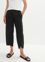 bonprix 3/4-Hose aus leichtem Leinen-Mixschwarz 44Damen
