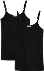 bonprix Shirttop Packung, 2 Slim fit, ohne Ärmel, langer Schnitt, aus Baumwolle mit Elasthan