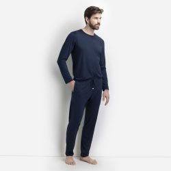 ISA bodywear - Lange Pyjamahose, für Herren, Marine Größe M