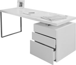 Schreibtisch 3 Schubladen 160x70x76cm weiss