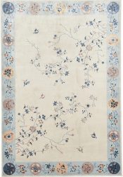 Gino Falcone Teppich »Cherina GF-130«, rechteckig, zartes Blüten Design, mit Bordüre, leichter Glanz, 100 % Viskose