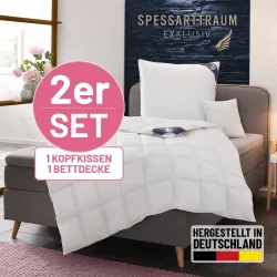 SPESSARTTRAUM Daunenbettdecke + 3-Kammer-Kopfkissen 