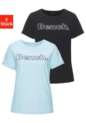 Bench. Loungewear T-Shirt Packung, 2 Stk. im doppelpack mit Logodruck, Loungewear