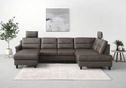 sit&more Wohnlandschaft »Farö«, inklusive Federkern, mit wengefarbenen Füssen, wahlweise mit Bettfunktion und Bettkasten