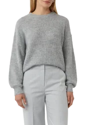 comma casual identity Strickpullover Relaxed Fit, Alpaka-Mix, Rundhals, Grobstrick