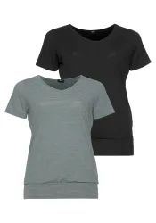 H.I.S T-Shirt Spar-Set, 2er-Pack, Kurzarm, figurumspielende Passform, aus elastischem Single-Jersey