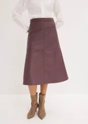 bonprix Midirock aus Lederimitatlila 48Damen
