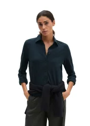 Marc OPolo Hemdbluse aus Stretch-Baumwolle mit Paper-Finish