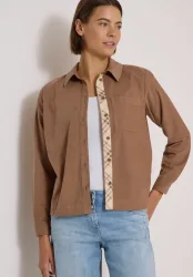 Langarm Hemdbluse aus Cord mit Knöpfen