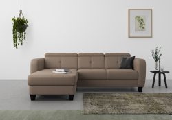 sit&more Ecksofa »Bellucci«, inklusive Kopfteilverstellung und Federkern, wahlweise mit Bettfunktion und Bettkasten
