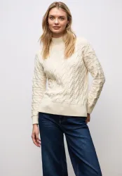 STREET ONE Rollkragenpullover mit Zopfmuster