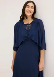 bonprix Boleroblazer für festliche Anlässe und Hochzeiten, 3/4-Ärmel, Wasserfallkragen